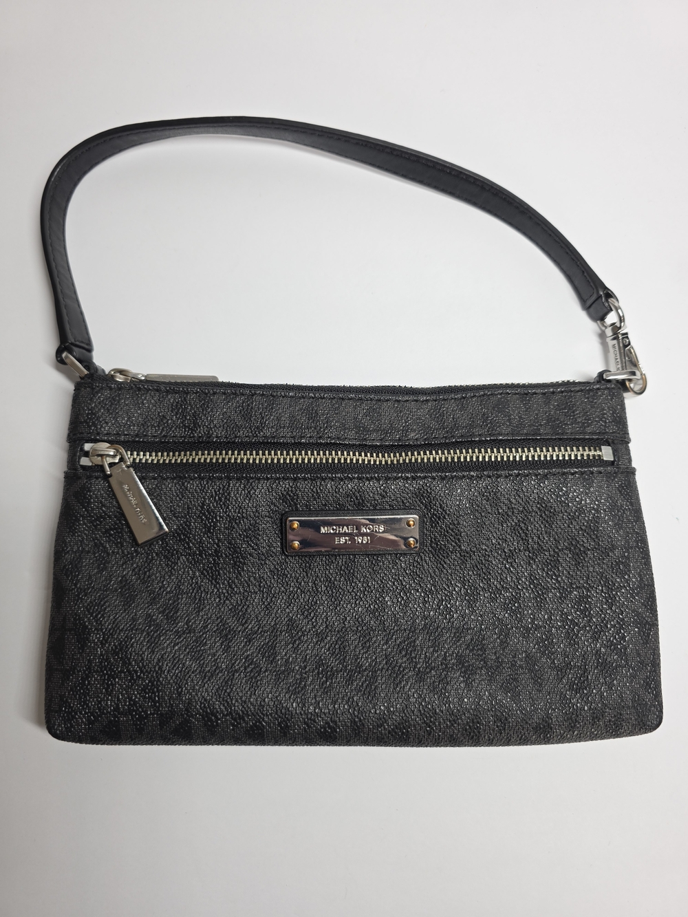Michael Kors Vintage Black Signature Wristlet Mini Bag